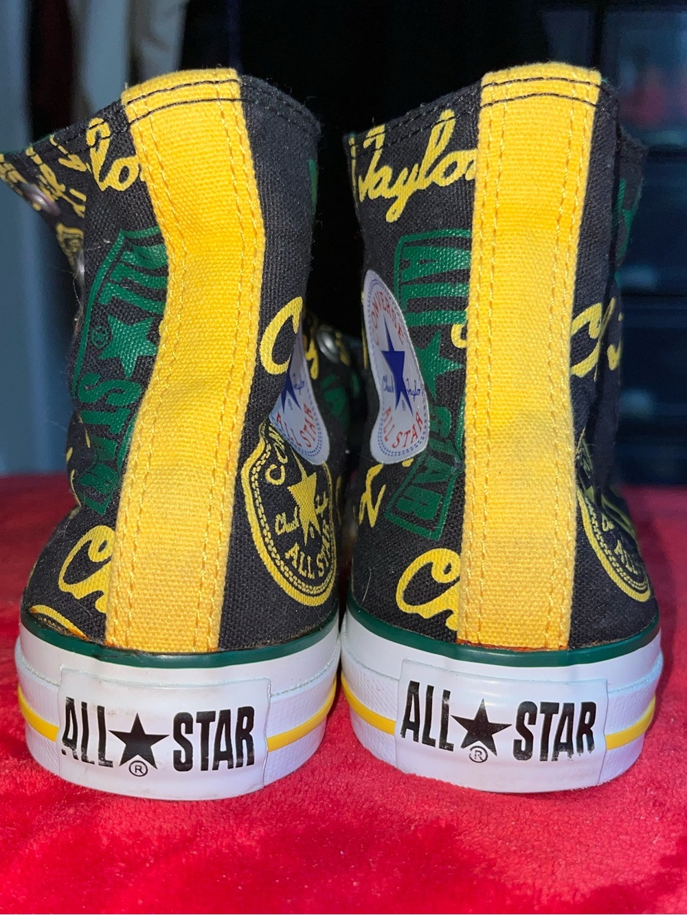 Converse Chuck Taylor All Stars  #7B040601  Allover Green/Yellow Converse Logos - Picture 6 of 9